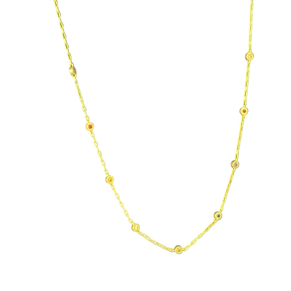 Madewell Gold Multicolor Beaded Chain Necklace
